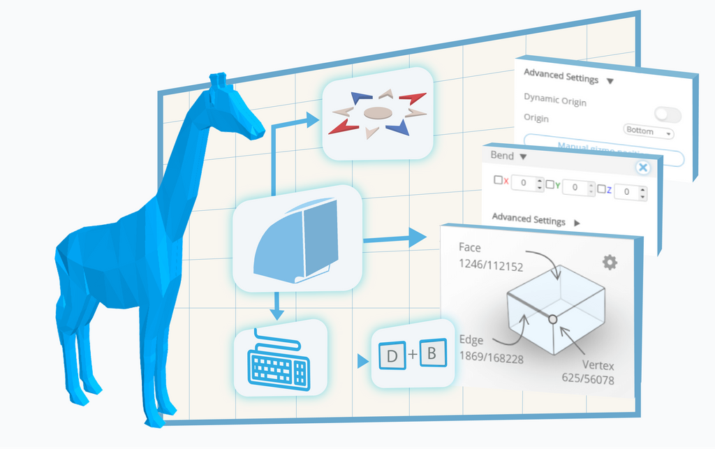 Infographic showcasing all features available for the Bend tool